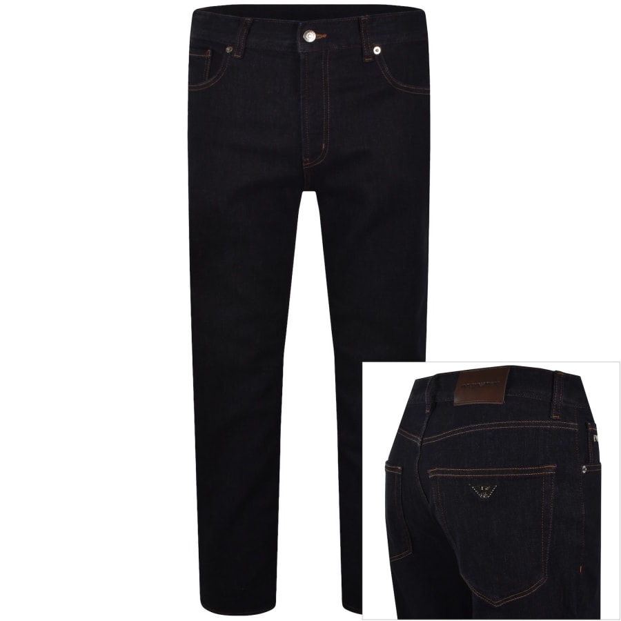 Image number 1 for Emporio Armani J76 Straight Fit Jeans Blue