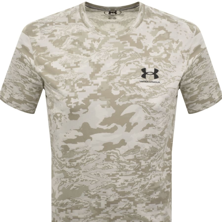 Image number 2 for Under Armour Camo Short Sleeve T Shirt Beige