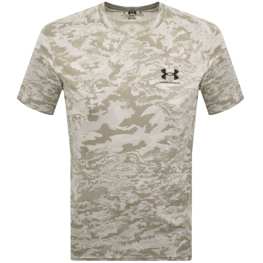 Image number 1 for Under Armour Camo Short Sleeve T Shirt Beige