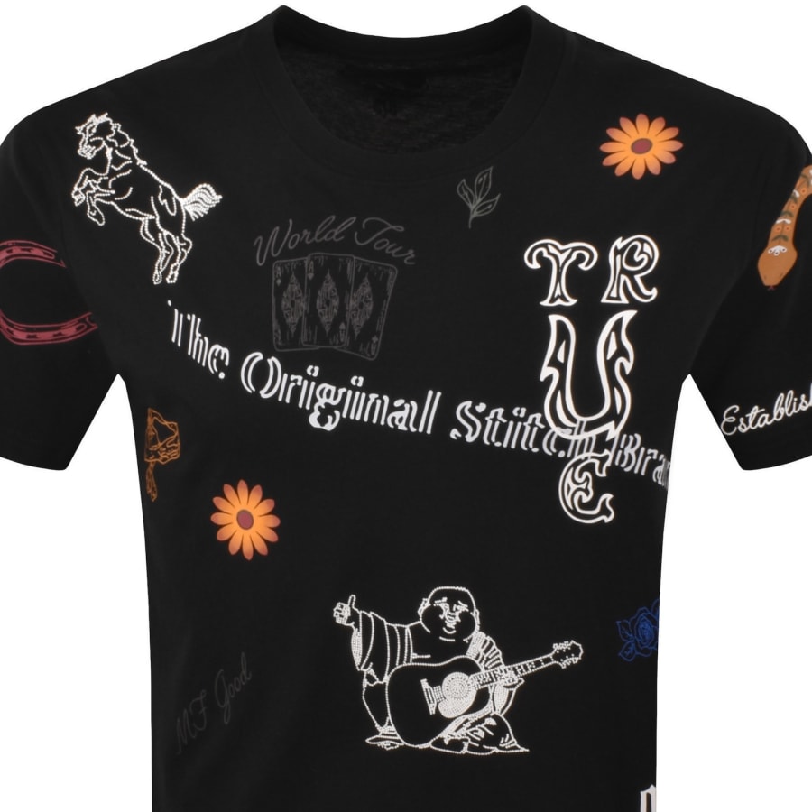 Image number 2 for True Religion Western Doodle T Shirt Black