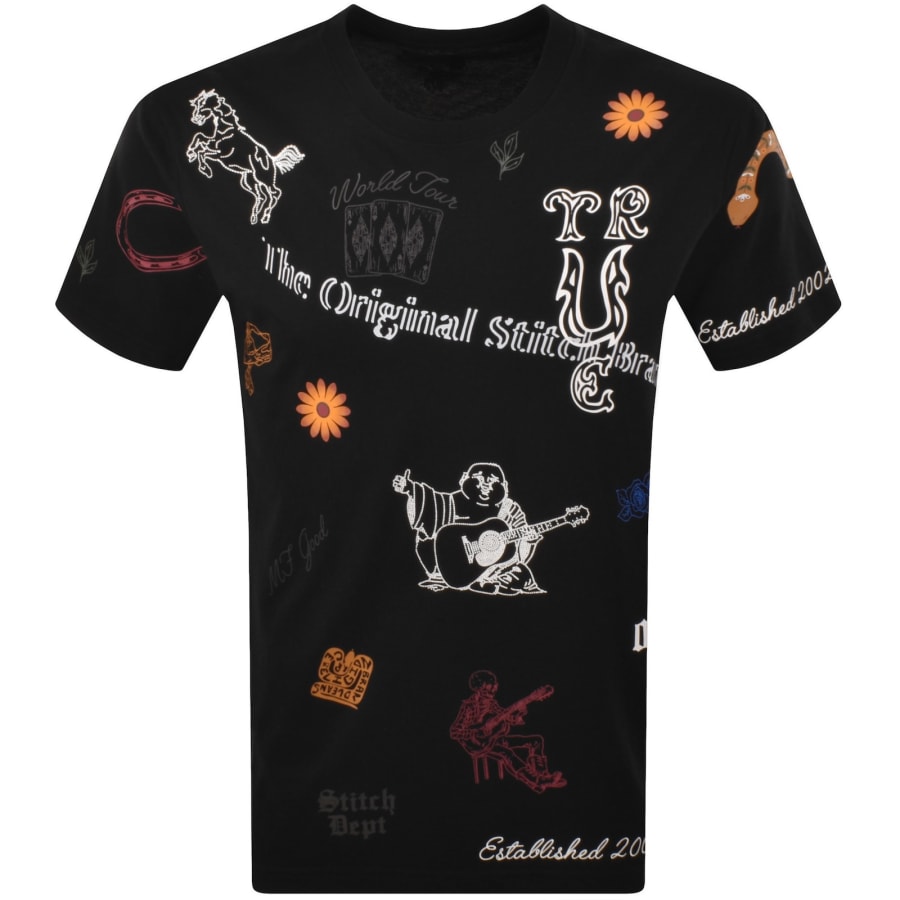 Image number 1 for True Religion Western Doodle T Shirt Black