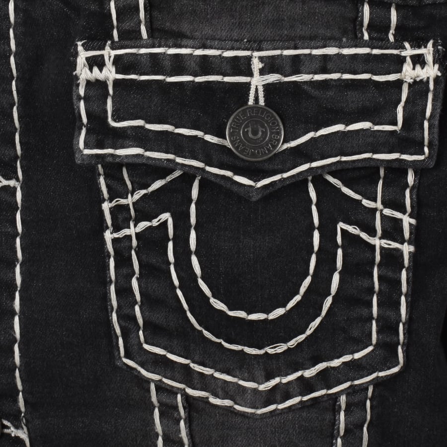 Image number 4 for True Religion Hooded Denim Jacket Grey