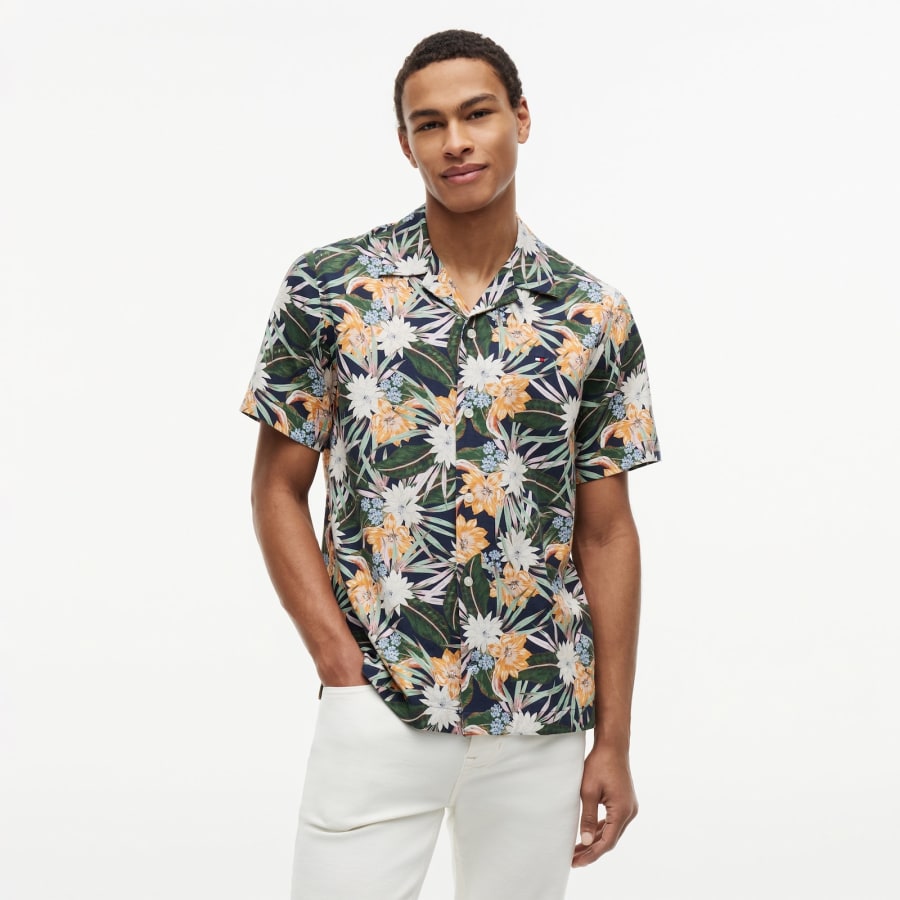 Image number 5 for Tommy Hilfiger Floral Shirt Navy