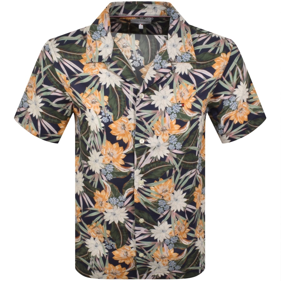 Image number 1 for Tommy Hilfiger Floral Shirt Navy