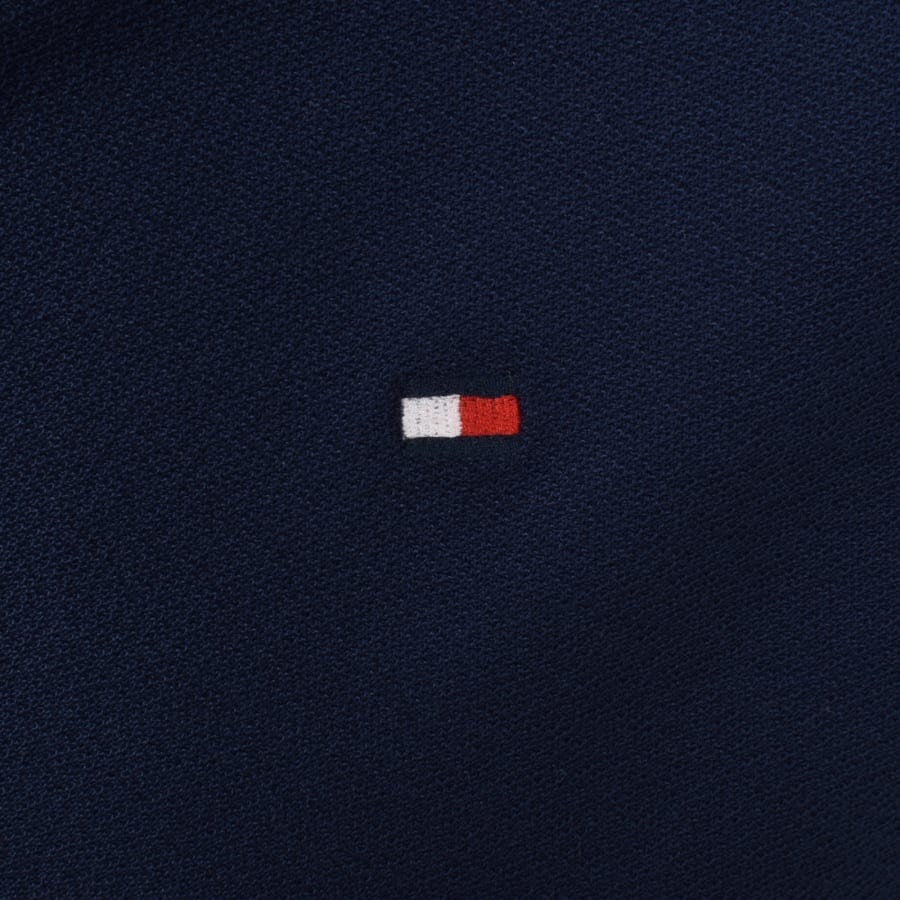 Image number 3 for Tommy Hilfiger V Neck Crepe Polo Navy