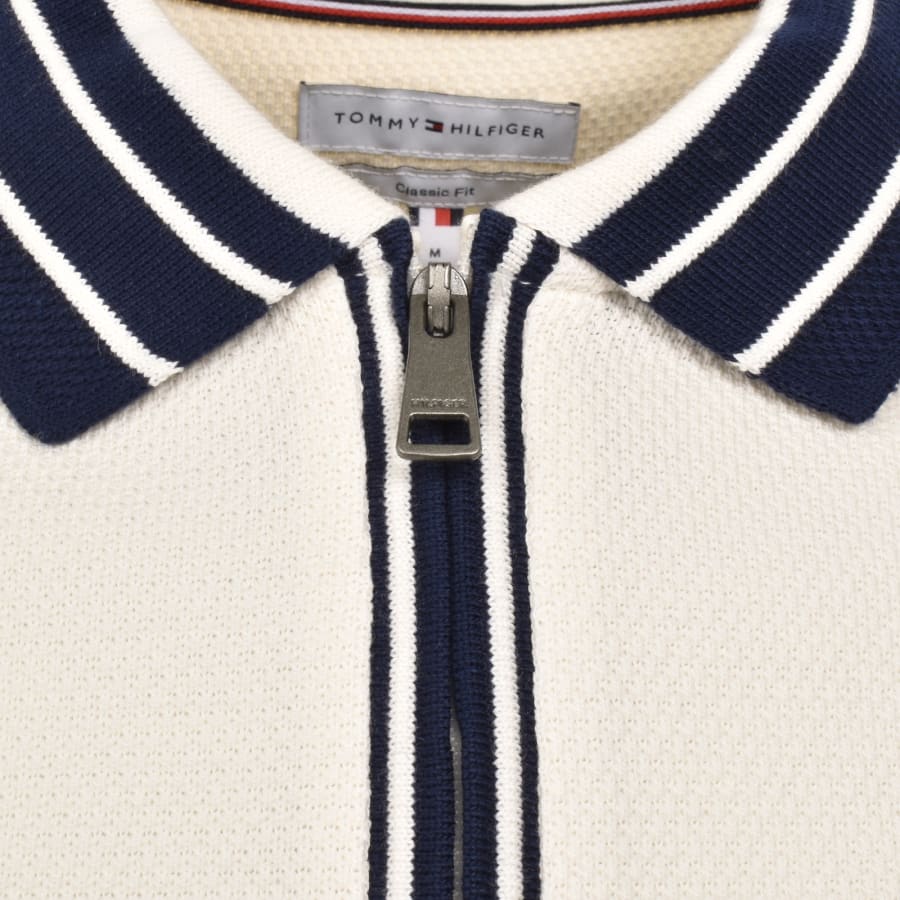 Image number 4 for Tommy Hilfiger Zip Placket Polo Ivory