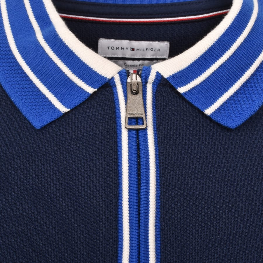Image number 4 for Tommy Hilfiger Zip Placket Polo Navy