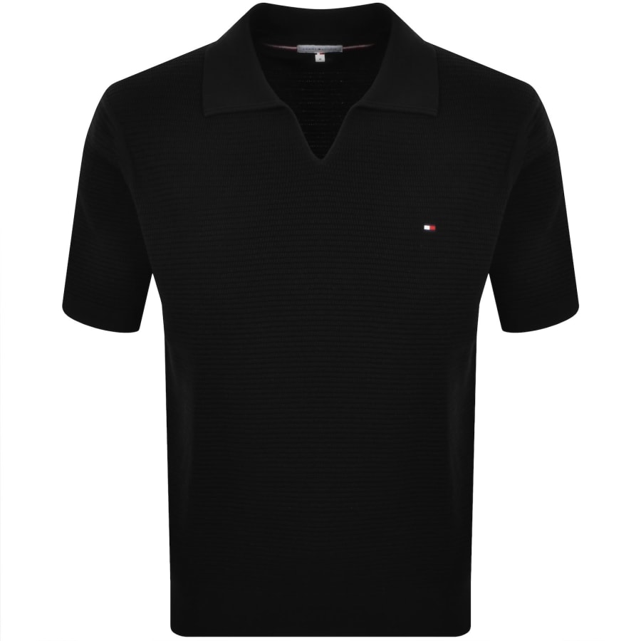 Image number 1 for Tommy Hilfiger Structure Knit Polo Black