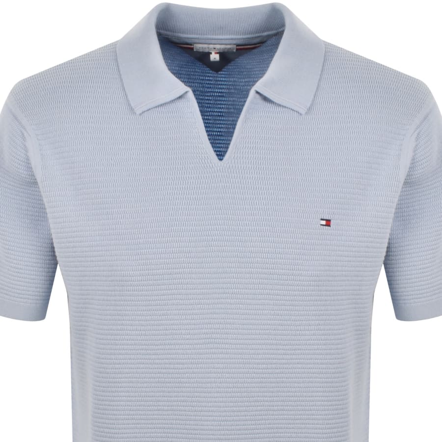 Image number 2 for Tommy Hilfiger Structure Knit Polo Blue