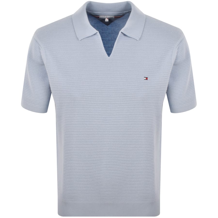 Image number 1 for Tommy Hilfiger Structure Knit Polo Blue