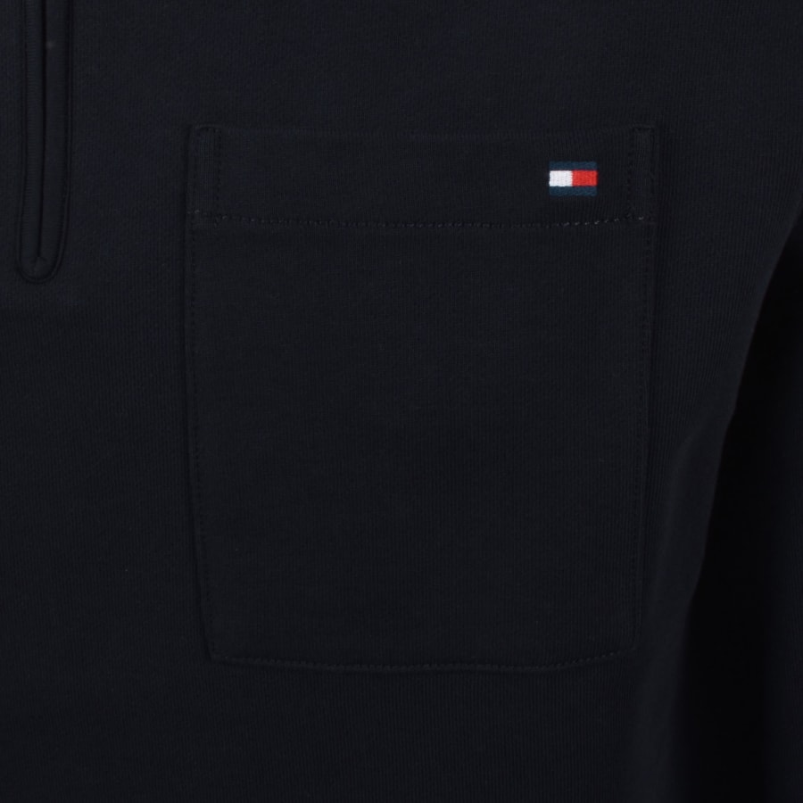 Image number 3 for Tommy Hilfiger Quarter Zip Sweatshirt Navy