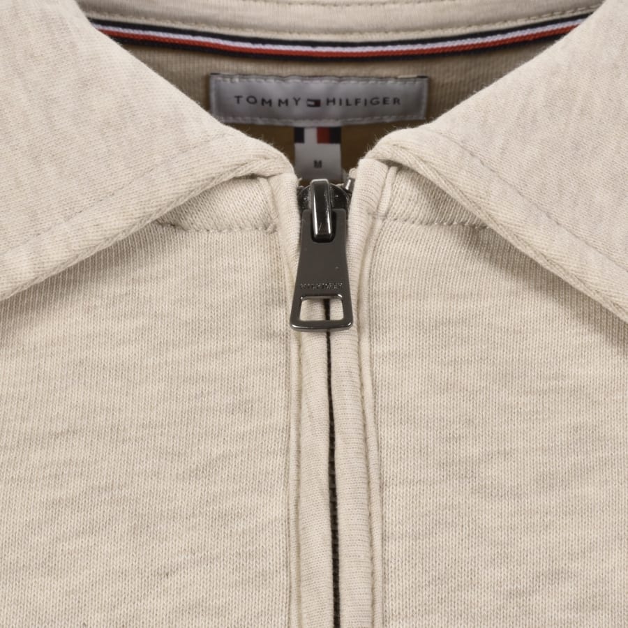 Image number 4 for Tommy Hilfiger Quarter Zip Sweatshirt Cream