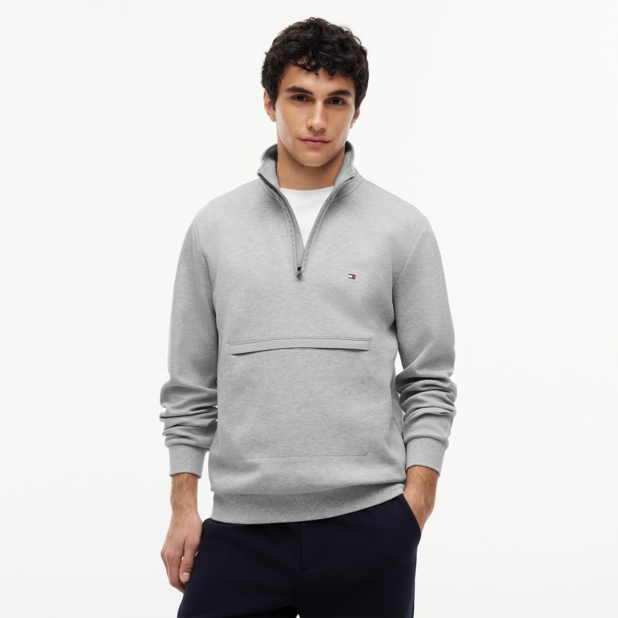 Image number 5 for Tommy Hilfiger Quarter Zip Sweatshirt Grey