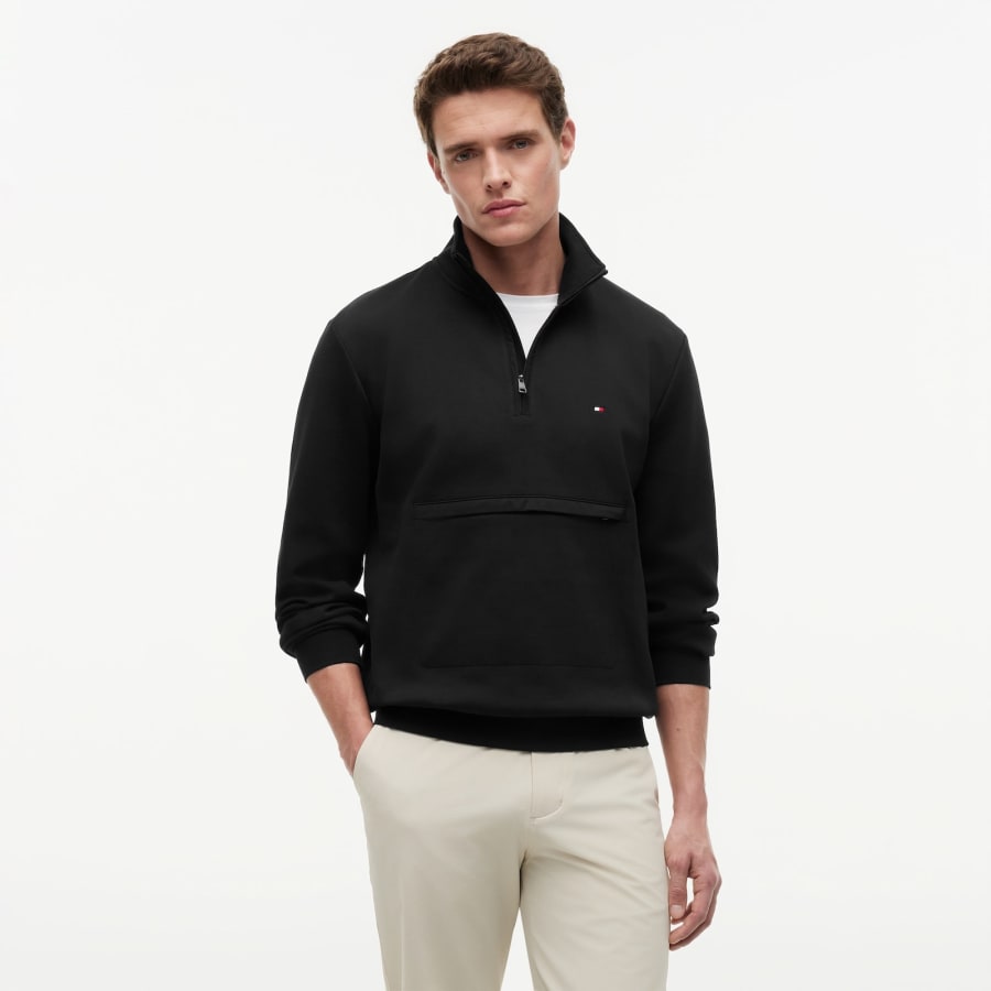 Image number 5 for Tommy Hilfiger Quarter Zip Sweatshirt Black