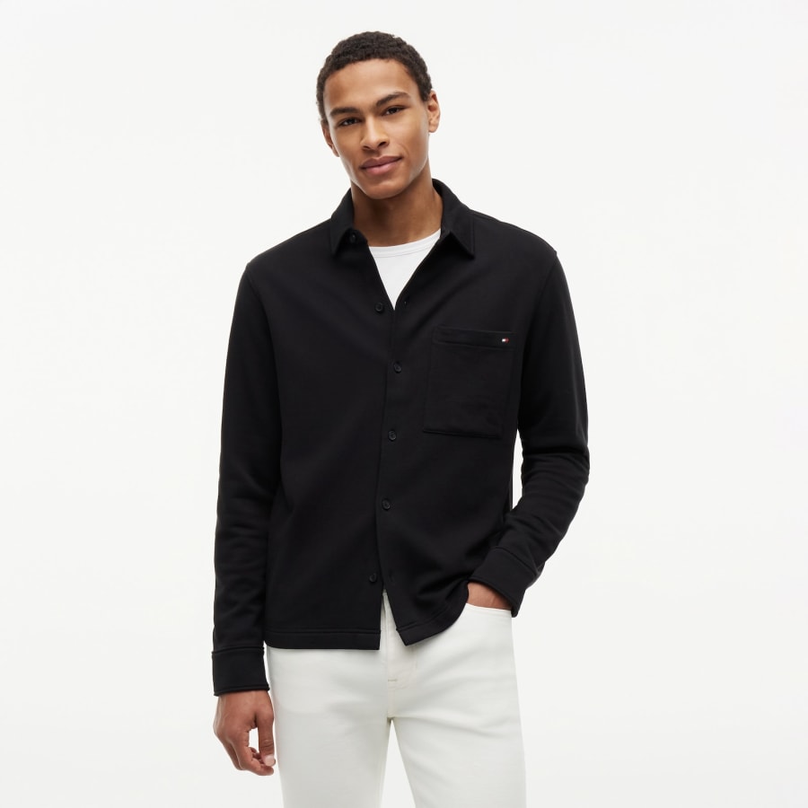 Image number 4 for Tommy Hilfiger Terry Overshirt Black