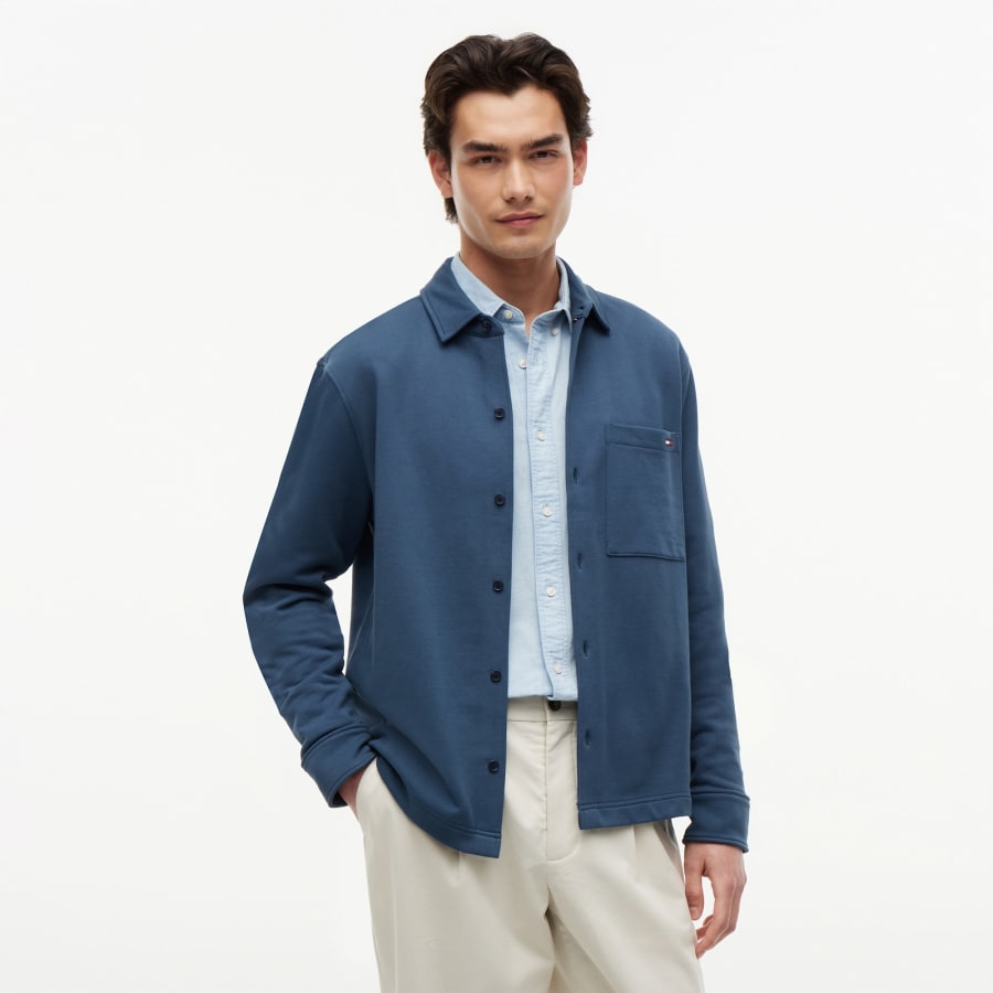 Image number 4 for Tommy Hilfiger Terry Overshirt Blue