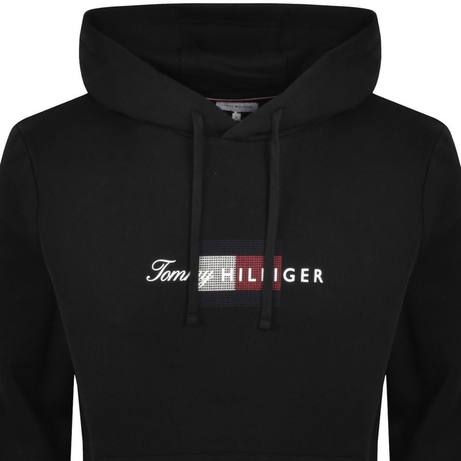 Image number 2 for Tommy Hilfiger Script Flag Hoodie Black