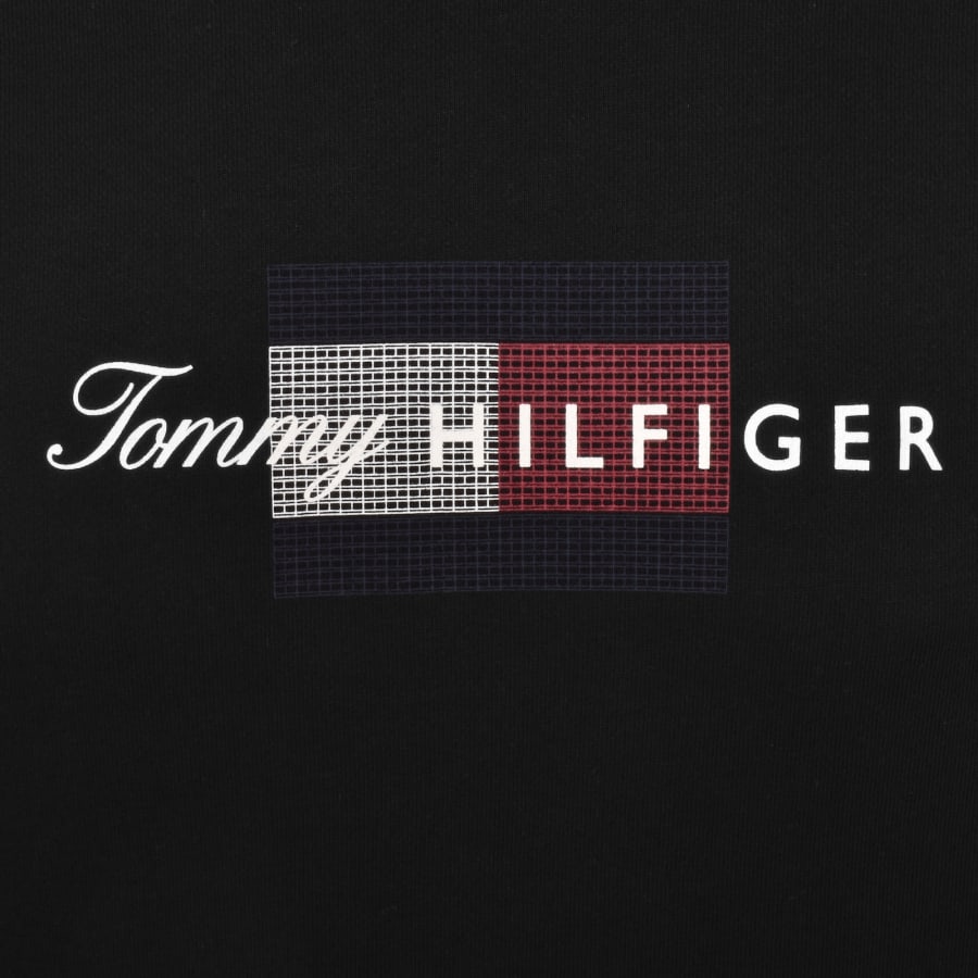 Image number 3 for Tommy Hilfiger Script Flag Hoodie Black