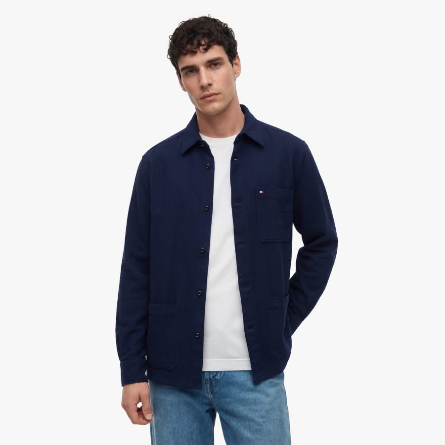 Image number 5 for Tommy Hilfiger Structured Overshirt Carbon Navy