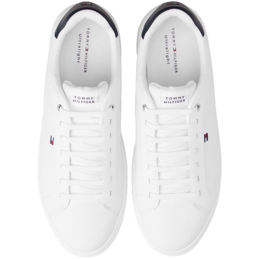 Image number 3 for Tommy Hilfiger Icon Court Leather Trainers White