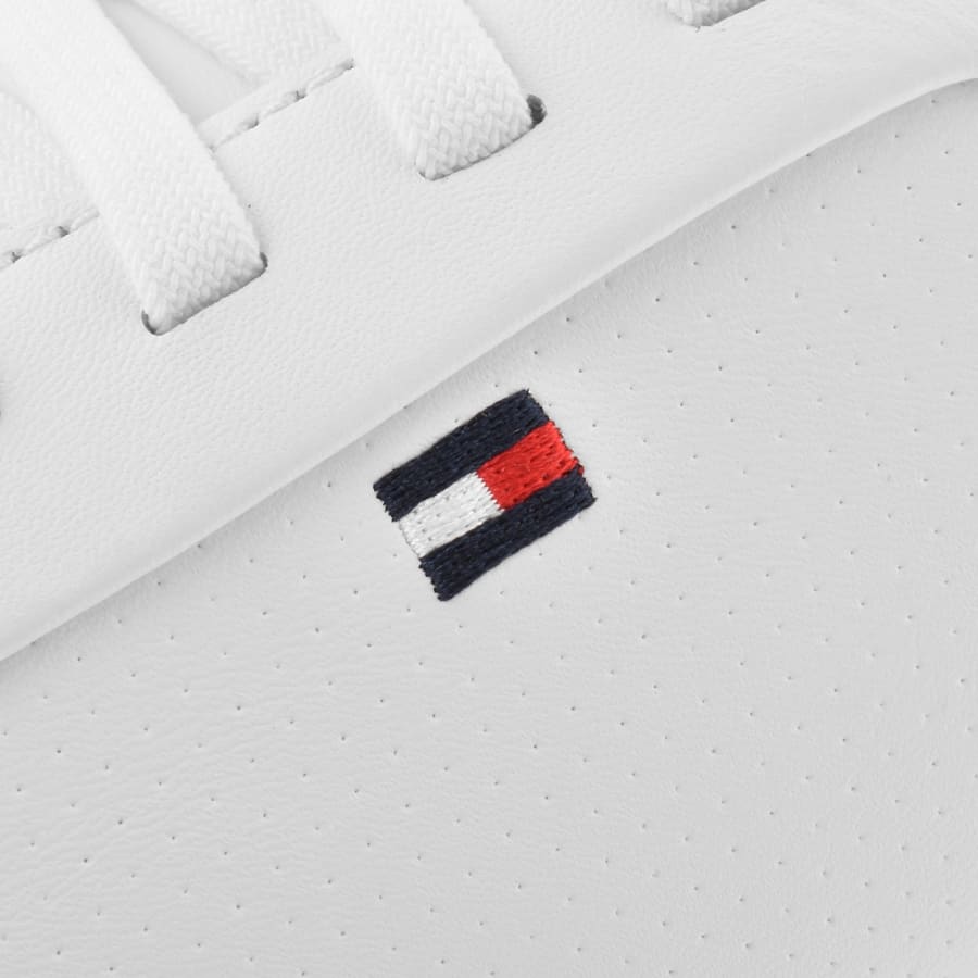 Image number 4 for Tommy Hilfiger Icon Court Leather Trainers White