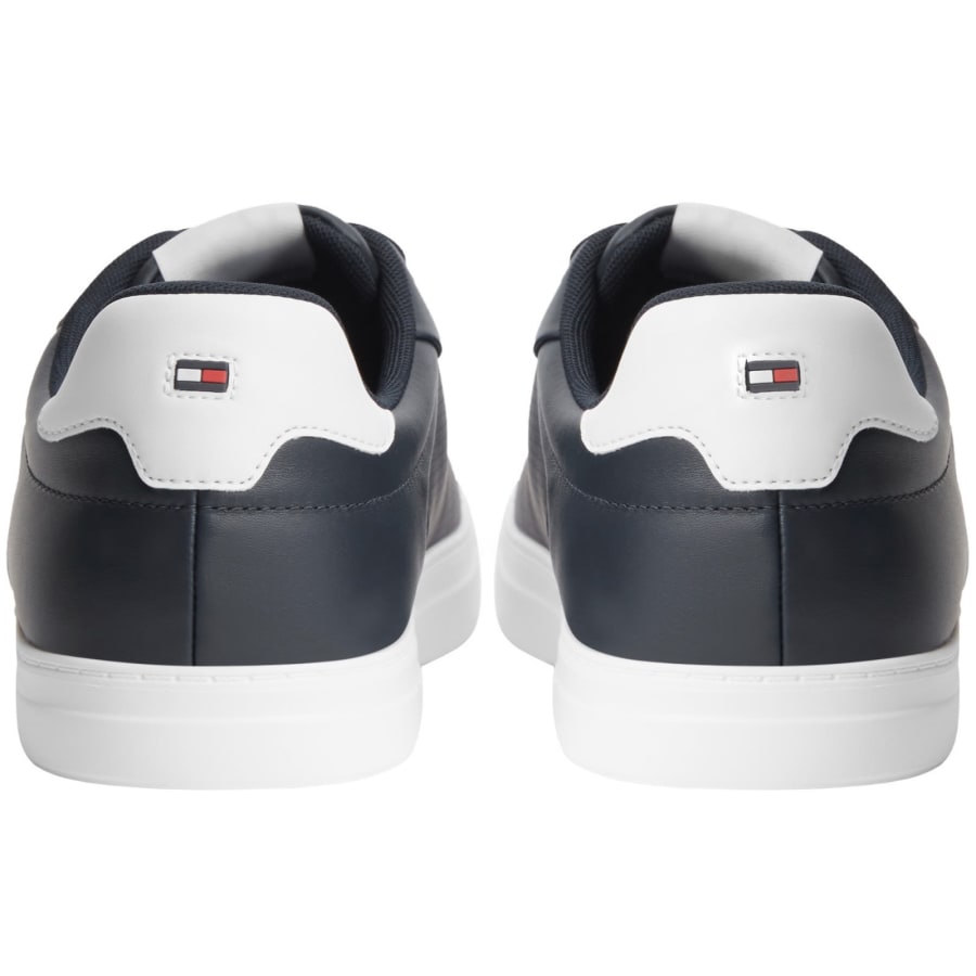 Image number 2 for Tommy Hilfiger Icon Court Leather Trainers Navy