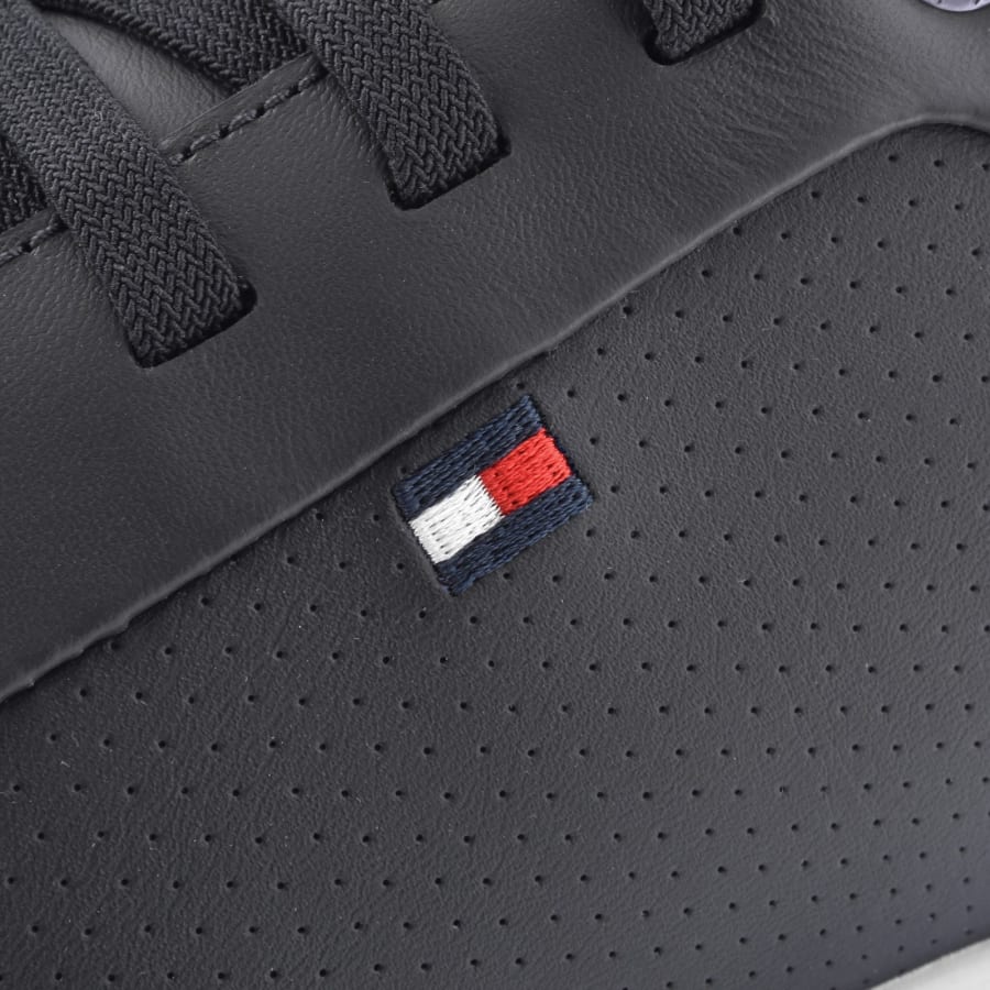 Image number 4 for Tommy Hilfiger Icon Court Leather Trainers Navy