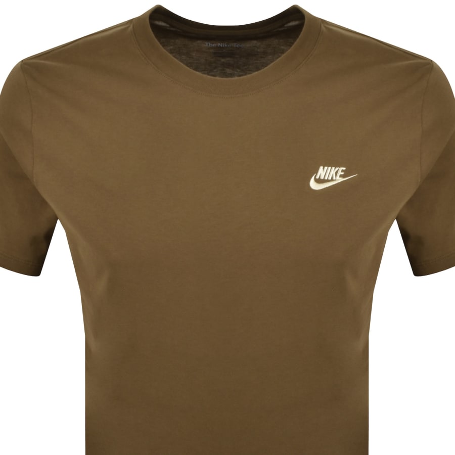 Image number 2 for Nike Crew Neck Club T Shirt Brown