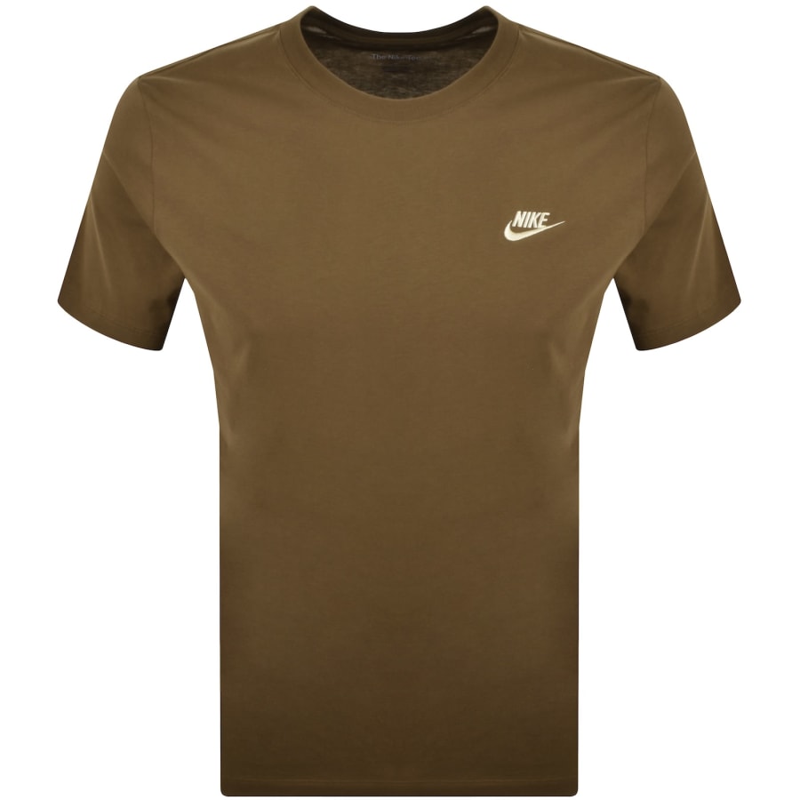 Image number 1 for Nike Crew Neck Club T Shirt Brown