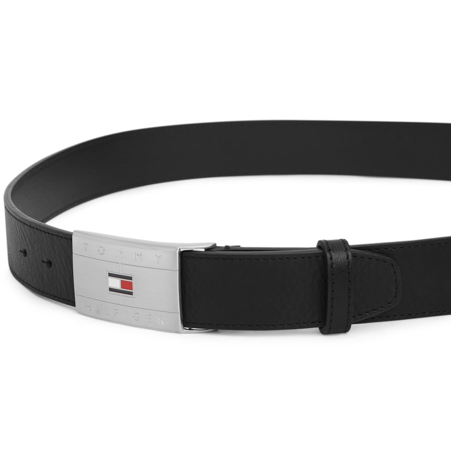 Image number 2 for Tommy Hilfiger Flag Plaque Belt Black