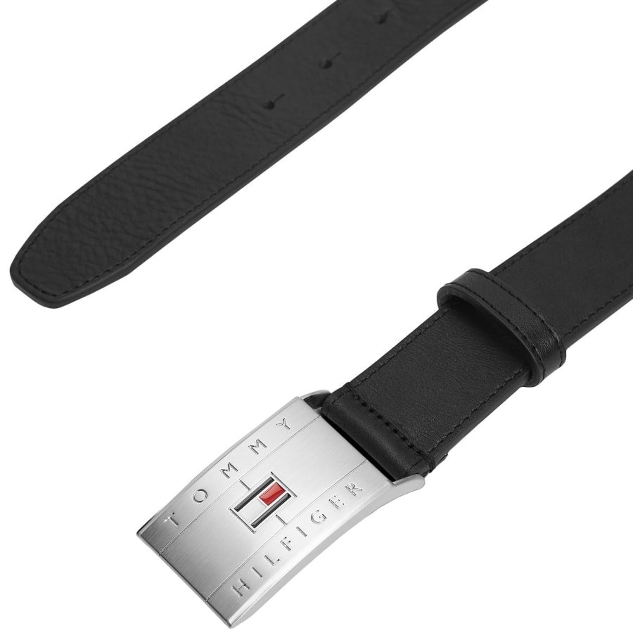 Image number 3 for Tommy Hilfiger Flag Plaque Belt Black