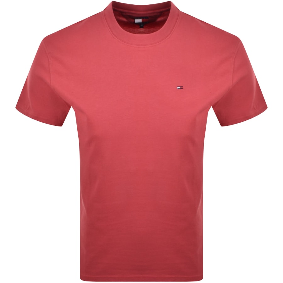 Image number 1 for Tommy Jeans Flag Logo T Shirt Red