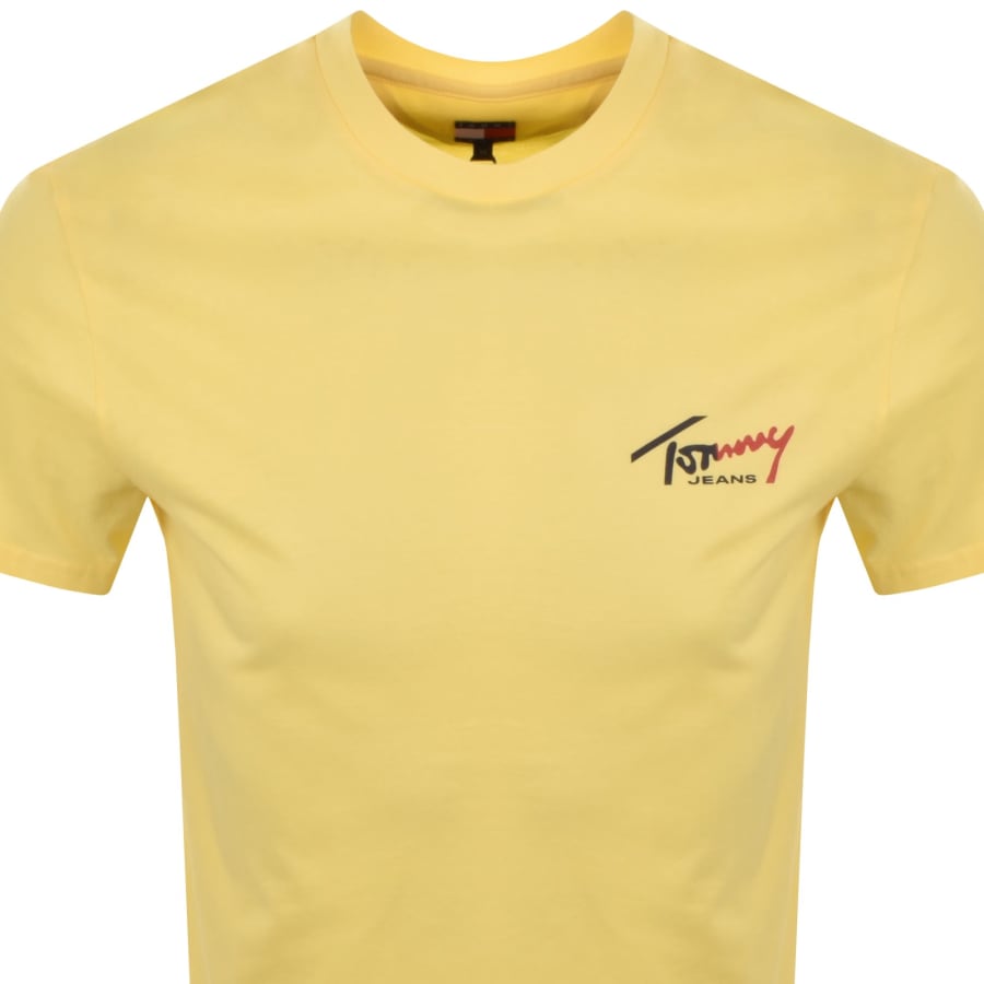 Image number 2 for Tommy Jeans Chest Logo T Shirt Yellow