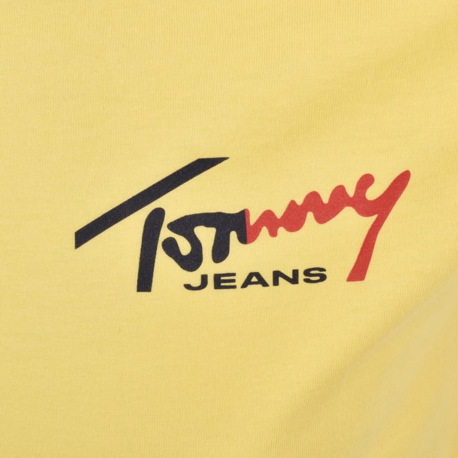 Image number 3 for Tommy Jeans Chest Logo T Shirt Yellow