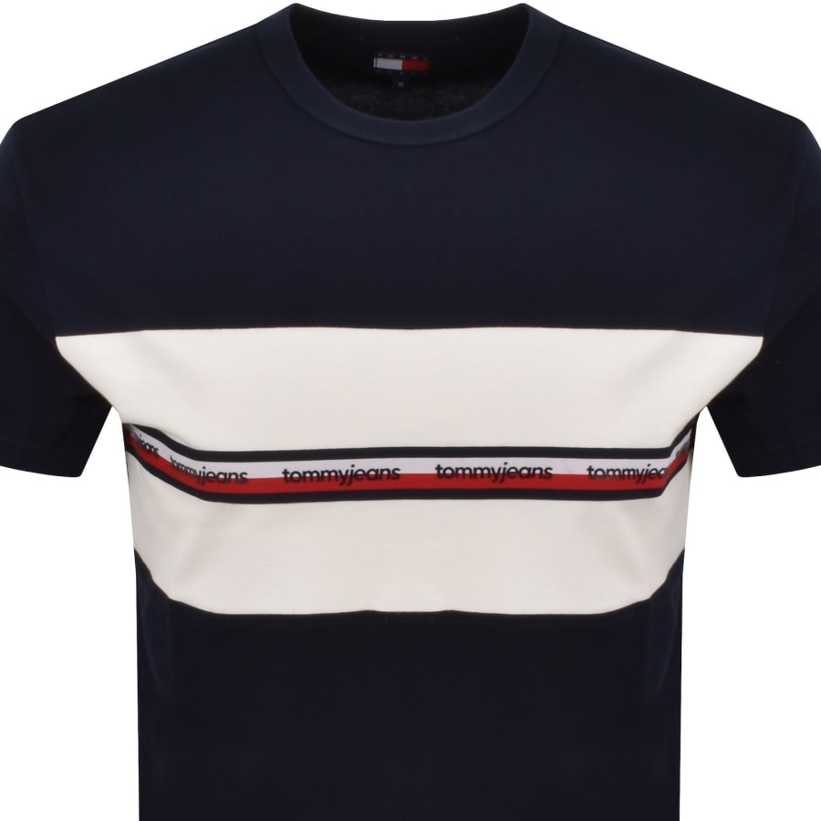 Image number 2 for Tommy Jeans Tape T Shirt Navy
