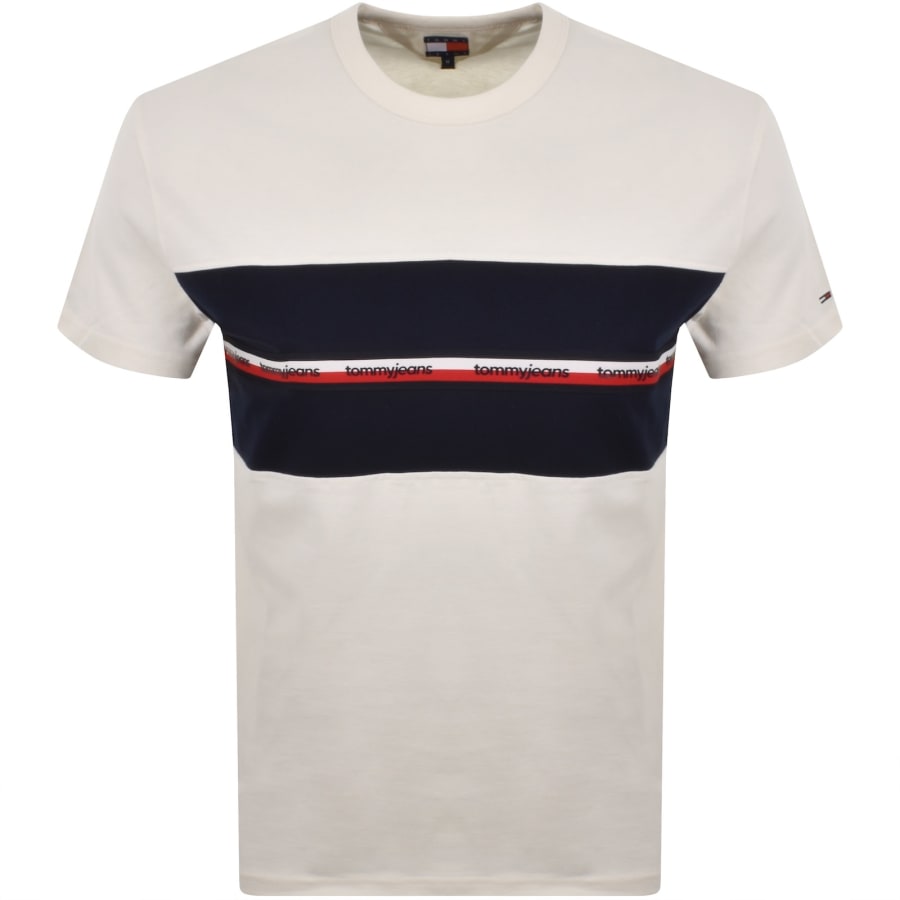 Image number 1 for Tommy Jeans Tape T Shirt Ancient White