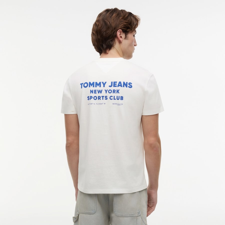 Image number 5 for Tommy Jeans Sports Club T Shirt Ecru
