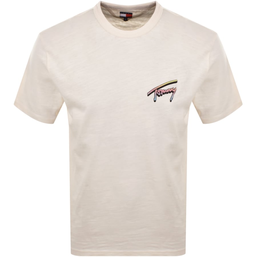 Image number 2 for Tommy Jeans Novelty T Shirt Ancient White