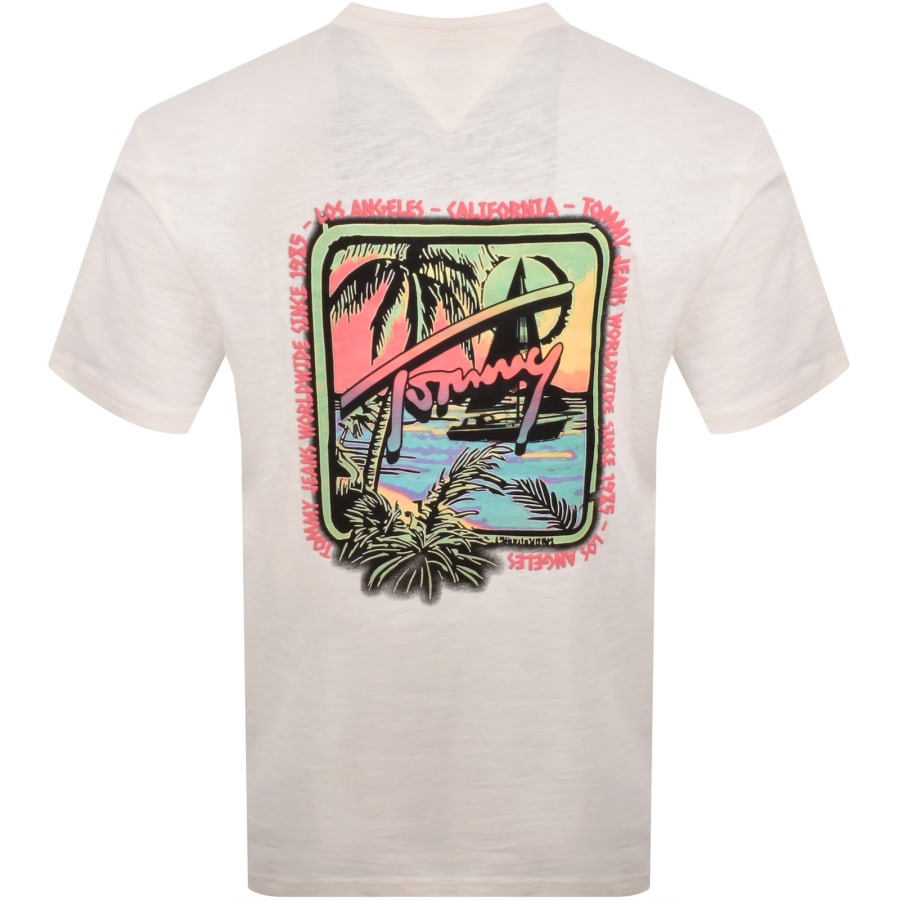 Image number 4 for Tommy Jeans Novelty T Shirt Ancient White