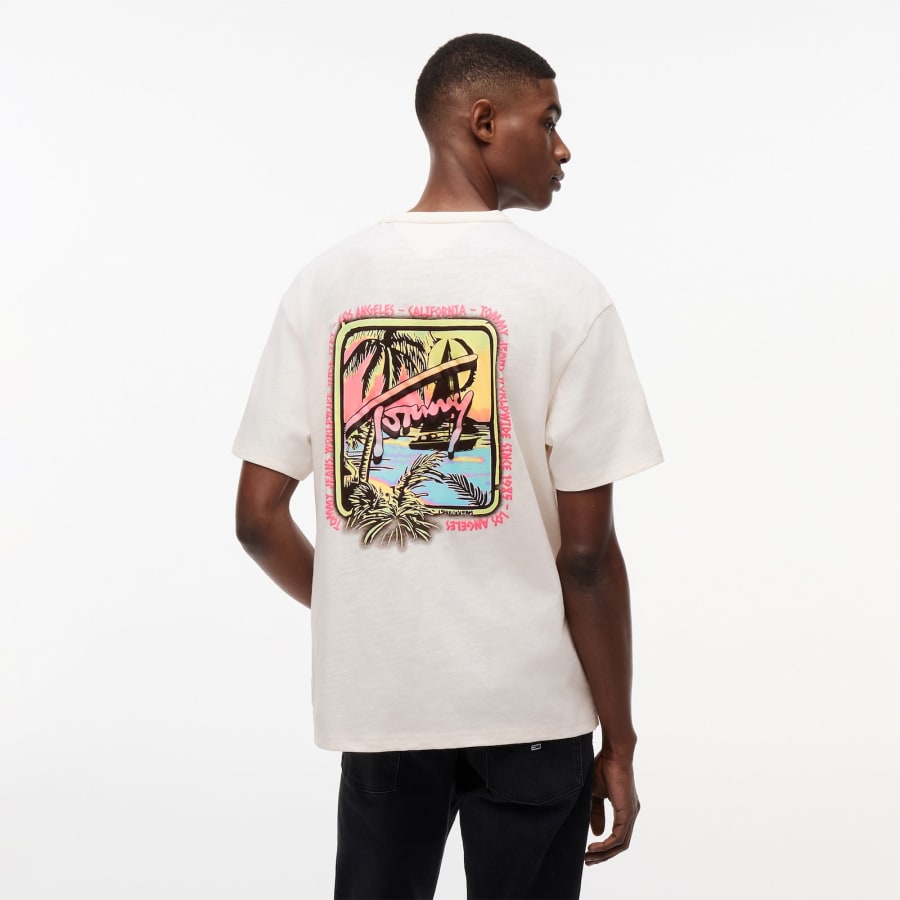 Image number 5 for Tommy Jeans Novelty T Shirt Ancient White