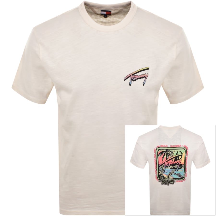 Image number 1 for Tommy Jeans Novelty T Shirt Ancient White