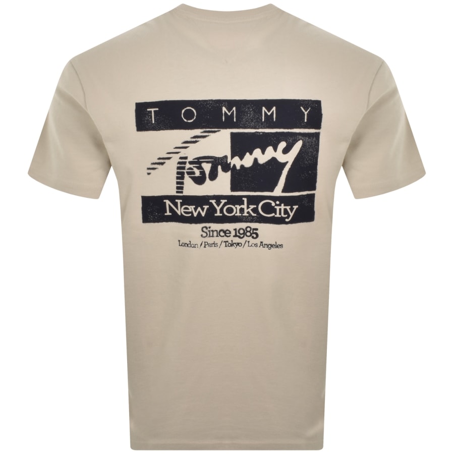 Image number 4 for Tommy Jeans Sign Flag T Shirt Classic Beige
