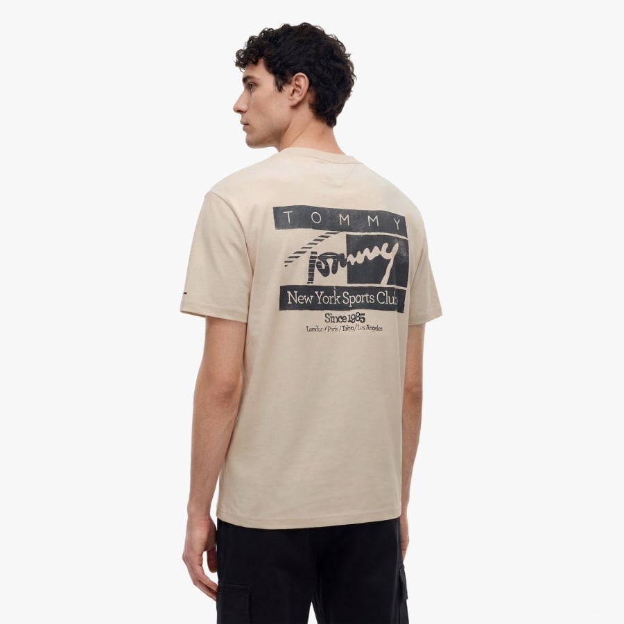 Image number 5 for Tommy Jeans Sign Flag T Shirt Classic Beige