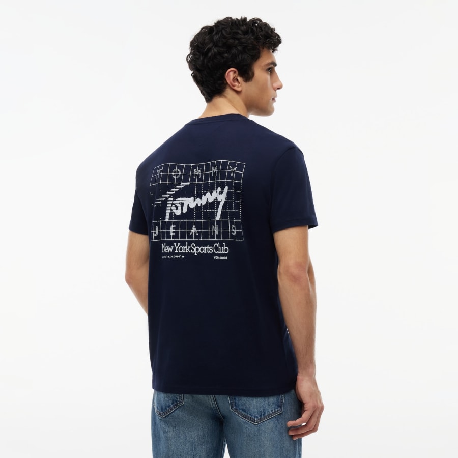Image number 5 for Tommy Jeans Sign Flag T Shirt Navy