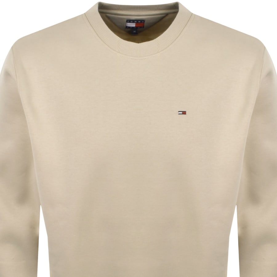 Image number 2 for Tommy Jeans Flag Logo Sweatshirt Beige