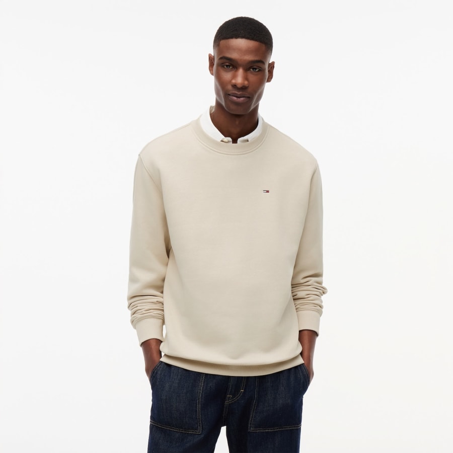 Image number 4 for Tommy Jeans Flag Logo Sweatshirt Beige