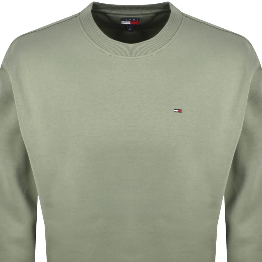 Image number 2 for Tommy Jeans Flag Logo Sweatshirt Green