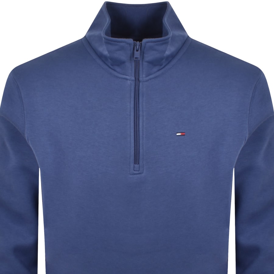 Image number 2 for Tommy Jeans Quarter Zip Sweatshirt Blue