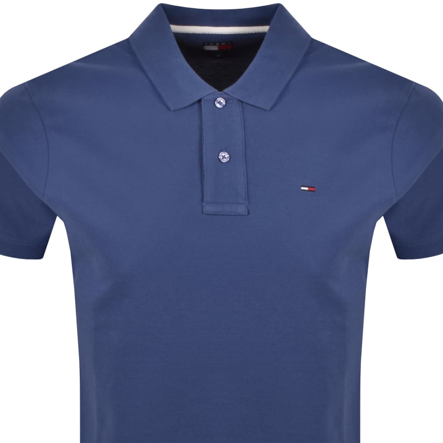 Image number 2 for Tommy Jeans Tipped Polo Shirt Blue