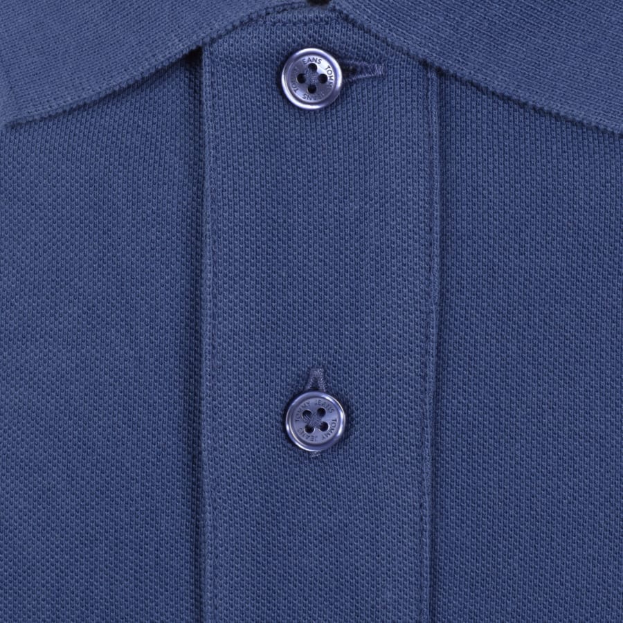 Image number 4 for Tommy Jeans Tipped Polo Shirt Blue